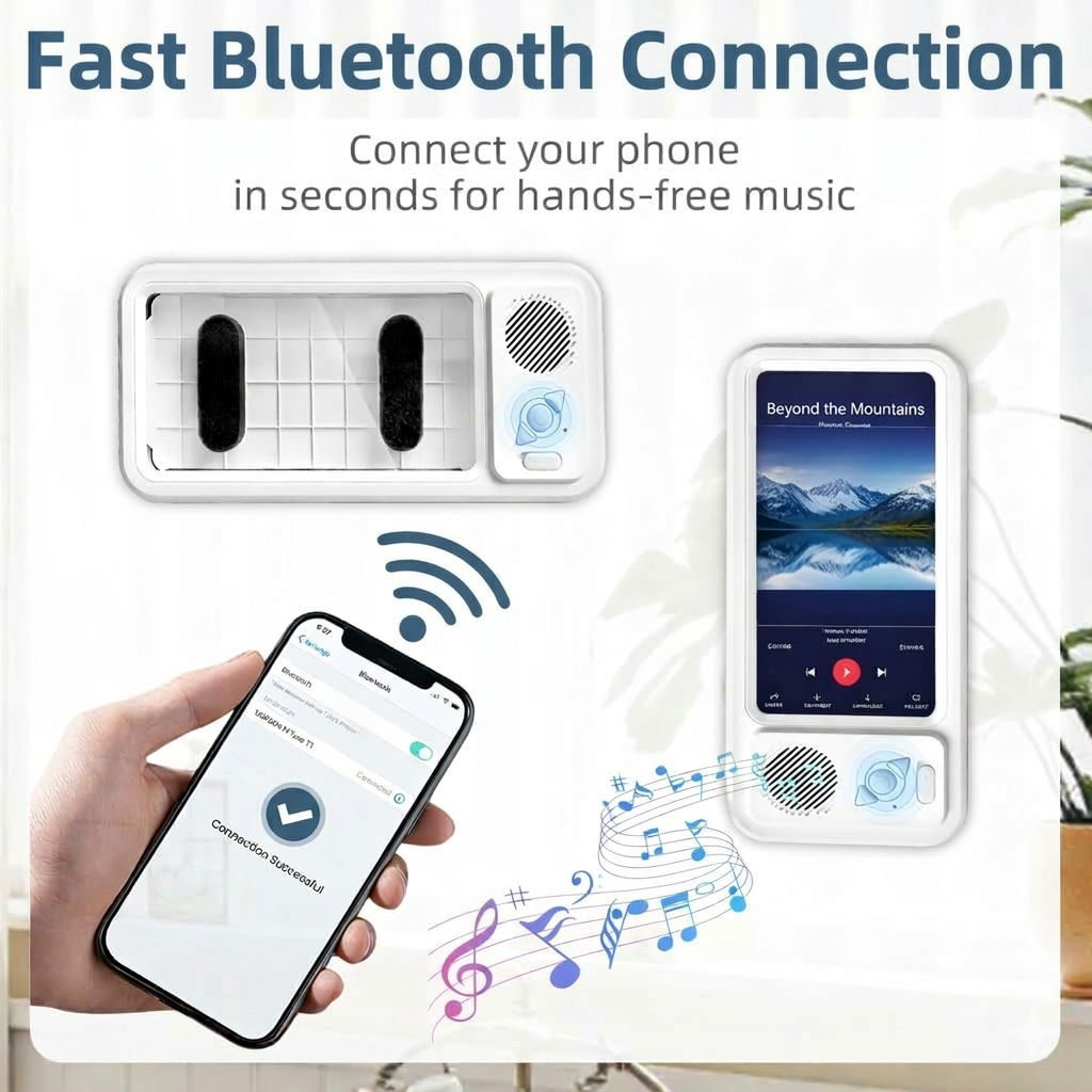 Waterproof Shower Phone Holder with Bluetooth Speaker